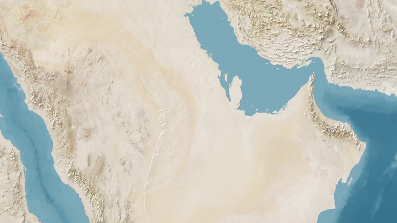 卡塔尔放大世界地图无文字视频素材