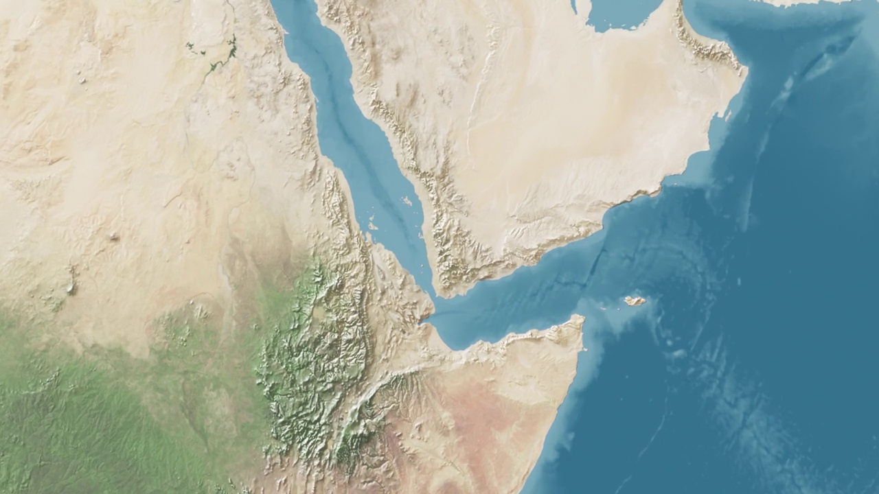 也门放大世界地图，没有文字视频素材