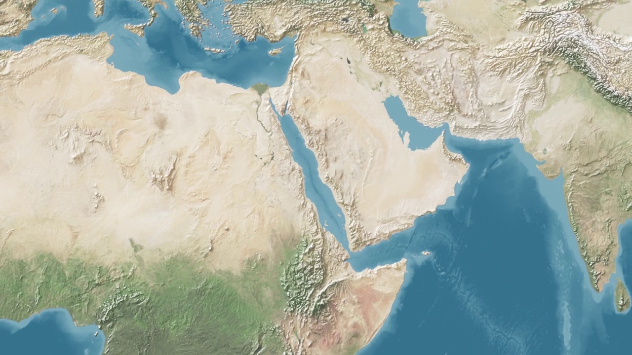 沙特阿拉伯放大了没有文字的世界地图视频素材