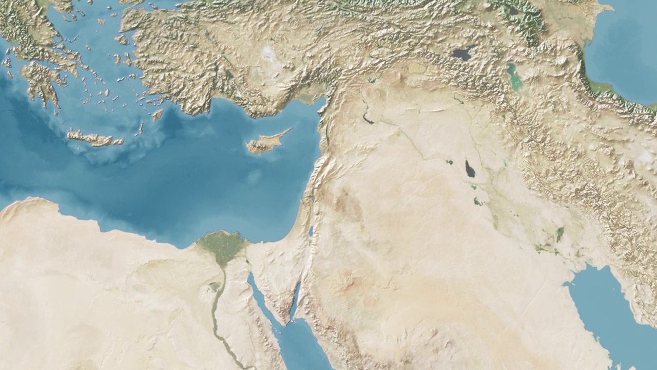 叙利亚放大世界地图没有文字视频素材