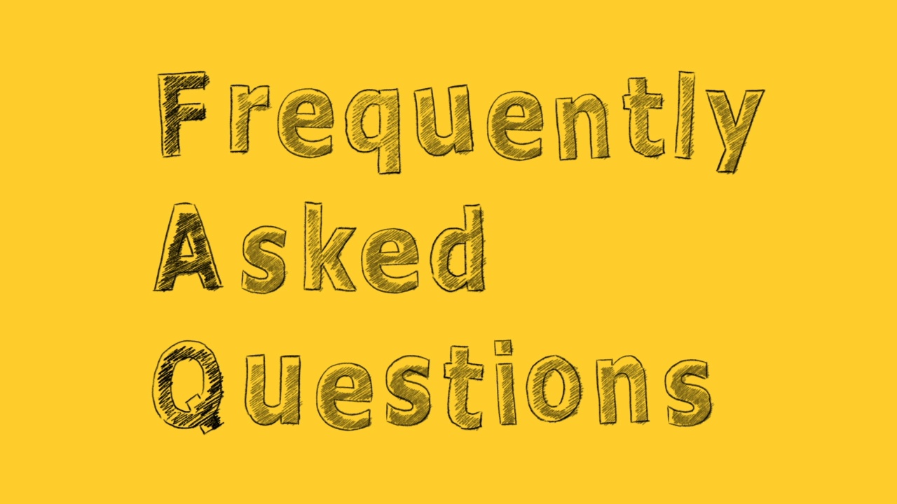 FAQ。常见问题。上黄色。视频素材