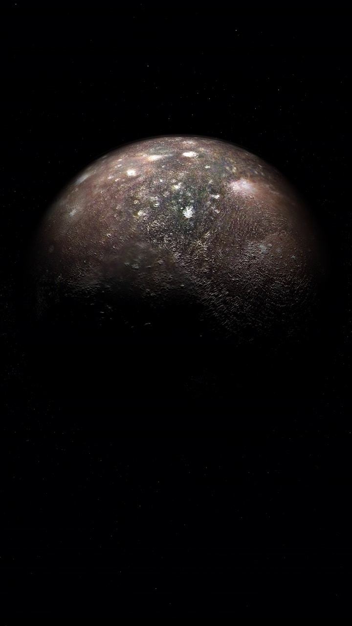 木卫四，木星的卫星。4 k垂直视频素材