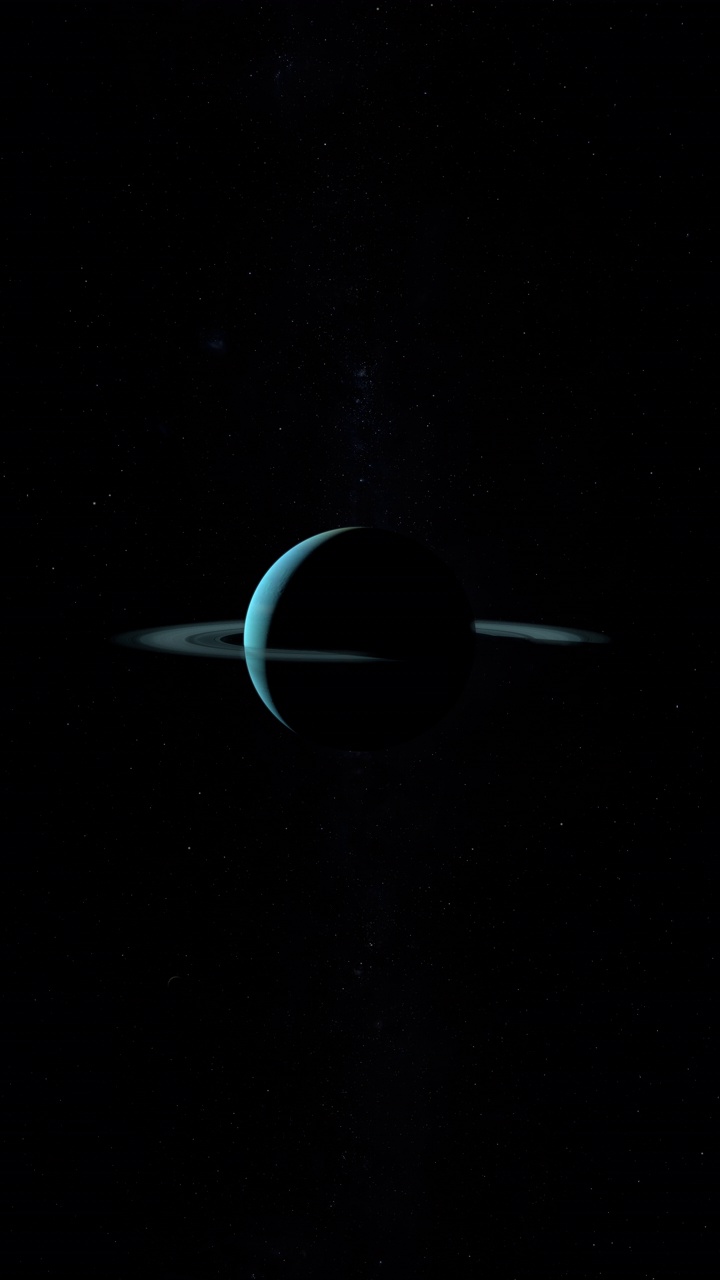 天王星和它在外太空的光环。4 k垂直视频下载