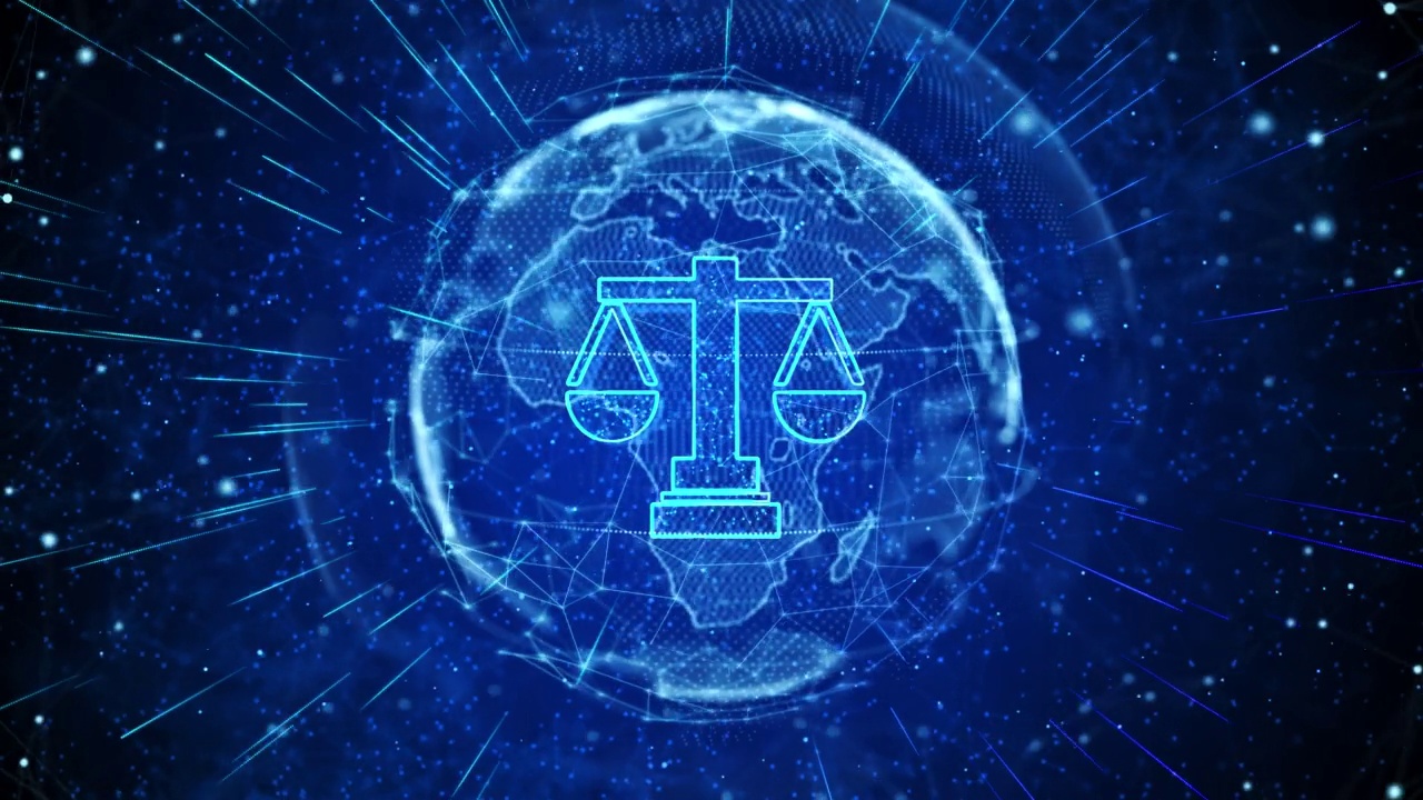 正义数字全球科技世界网络连接背景。视频素材
