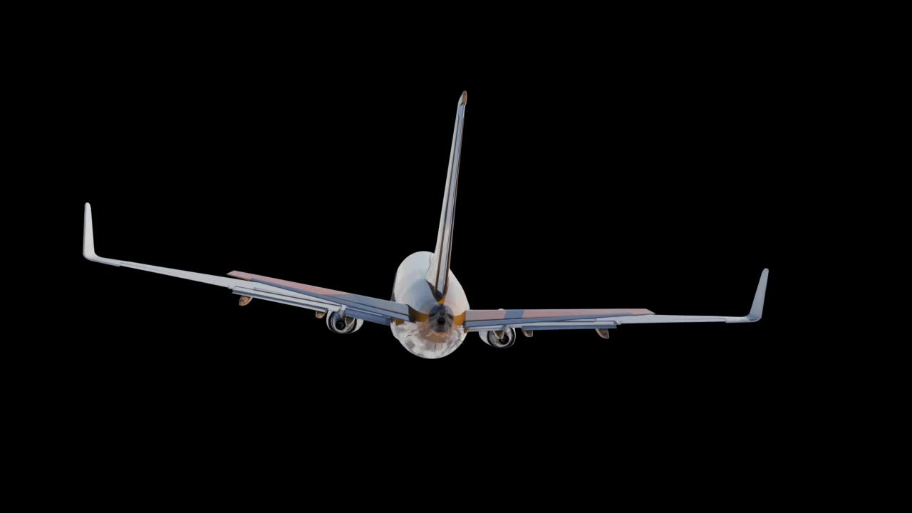 波音737后角-一架透明客机的三维模型视频下载