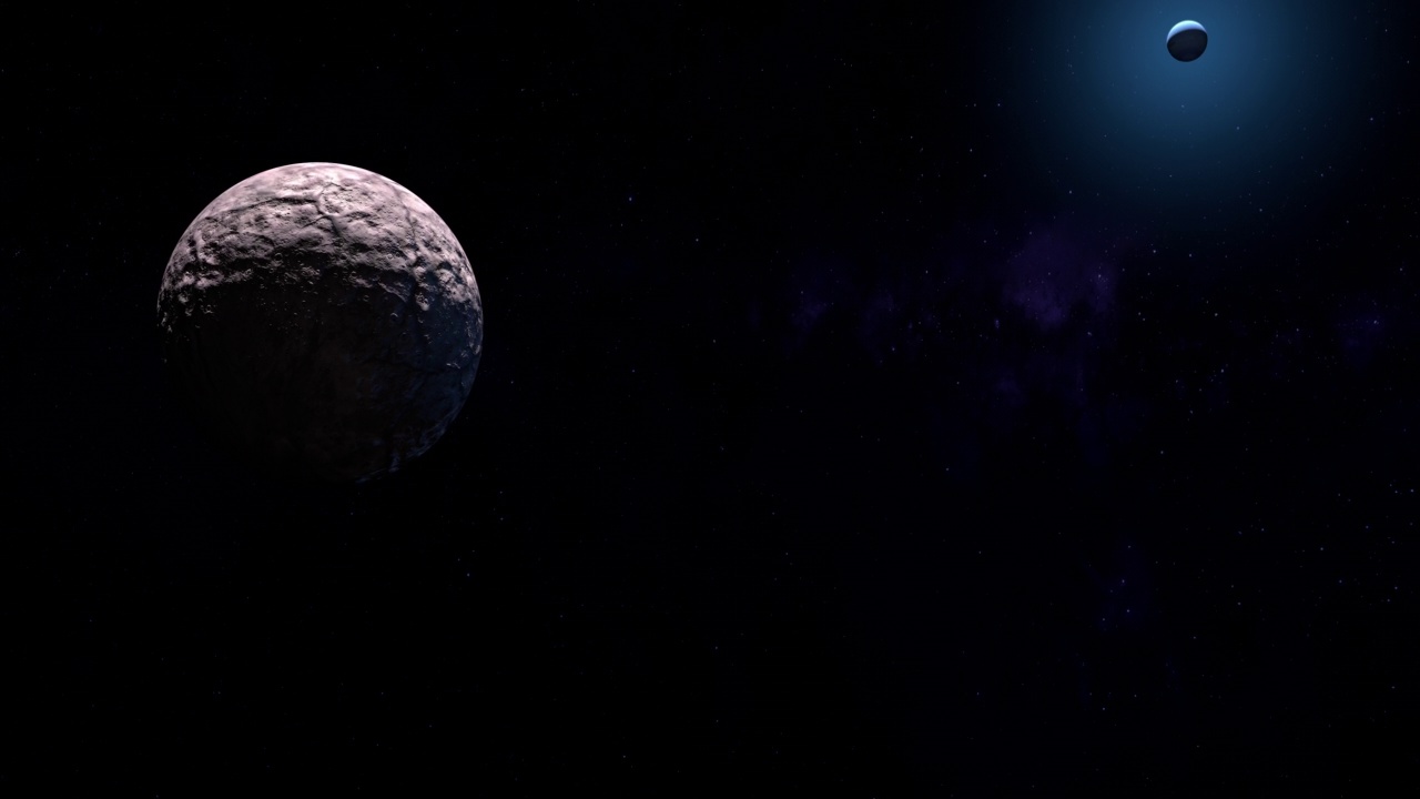 225088与海王星在外层轨道运行的公公矮行星视频素材