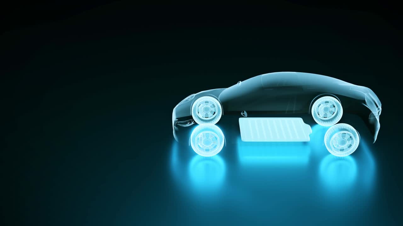 电动汽车完全充电电池采用直流快速充电器视频素材