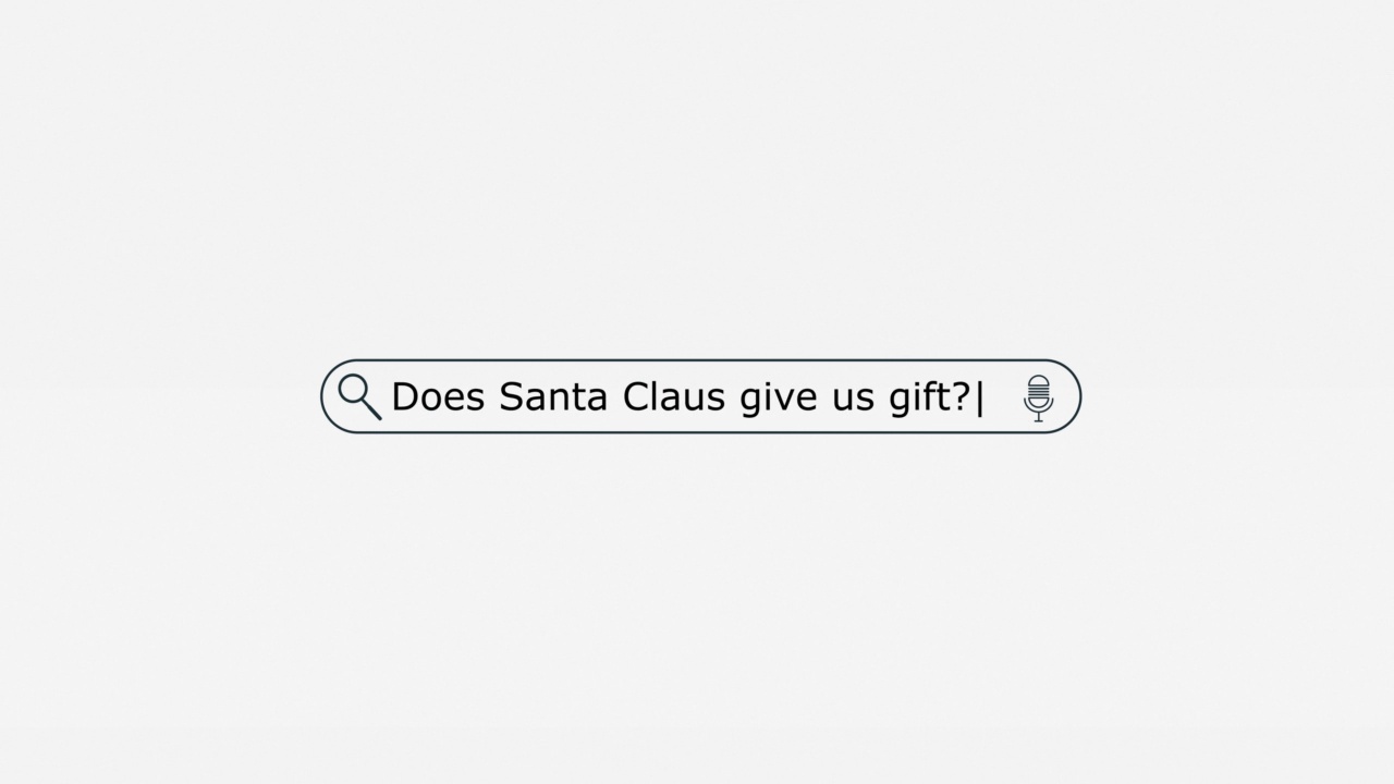圣诞老人给我们礼物了吗?在数字屏幕股票视频搜索引擎栏中输入视频下载