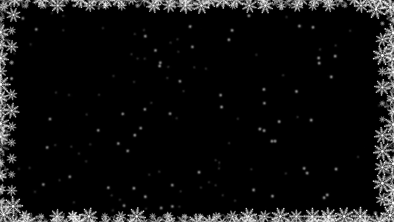 移动的雪花水晶在框架和降雪动画。冬天，下雪，圣诞节和寒冷的概念。视频下载