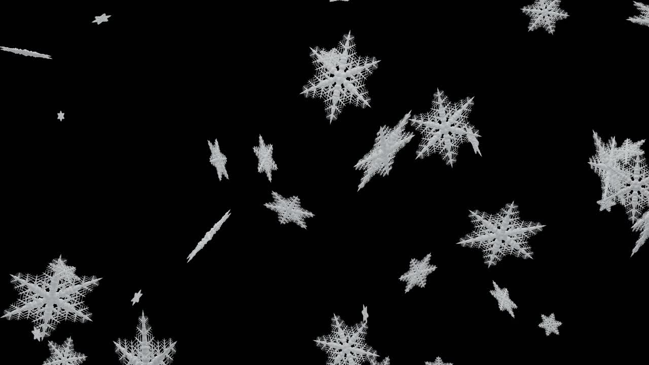 雪花飘落在透明的背景上。Png动画特写。视频下载