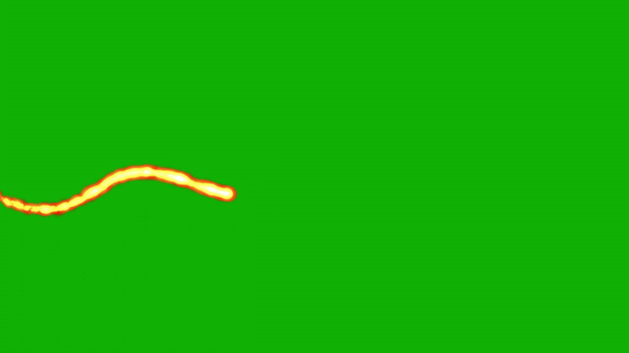 曲线路径火流在绿色屏幕背景视频素材
