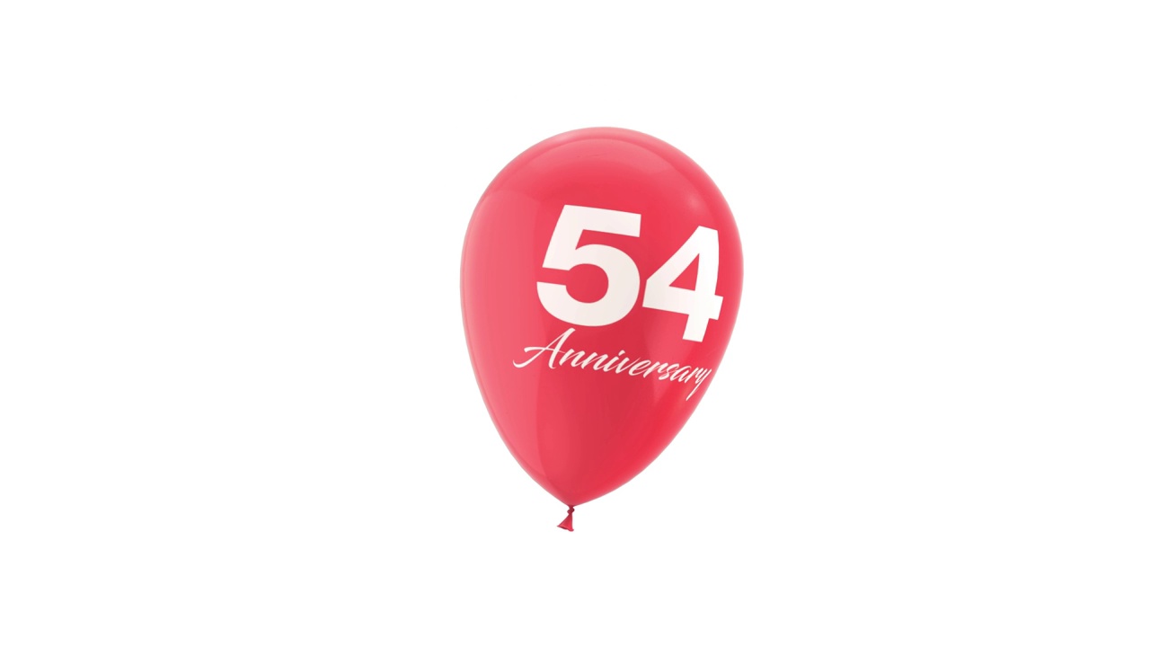 54周年庆典氦气球动画。视频下载