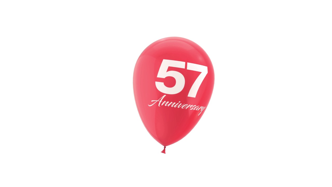57周年庆典氦气球动画。视频下载