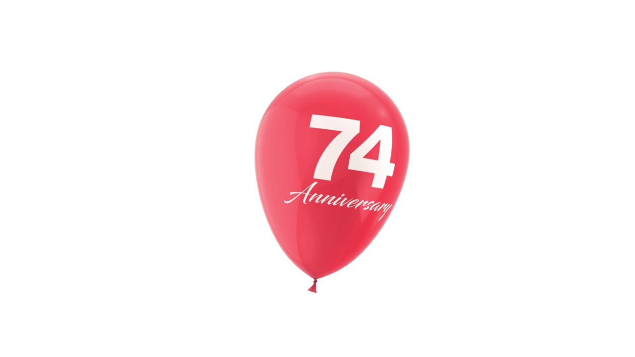 74周年庆典氦气球动画。视频下载
