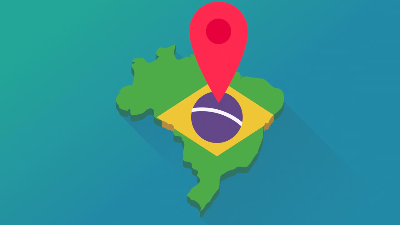 巴西的位置(平面设计循环)视频下载