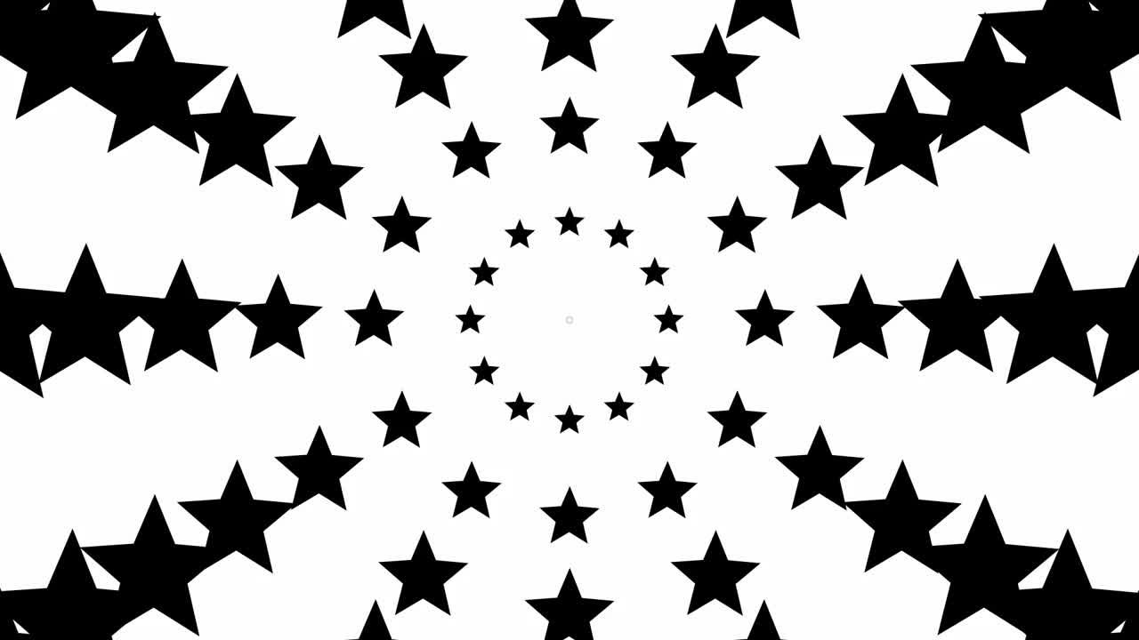 动画增加黑色十二星圈从中心。毛圈的视频。欧盟概念，魔术，庆典。矢量插图隔离在白色背景上。视频下载