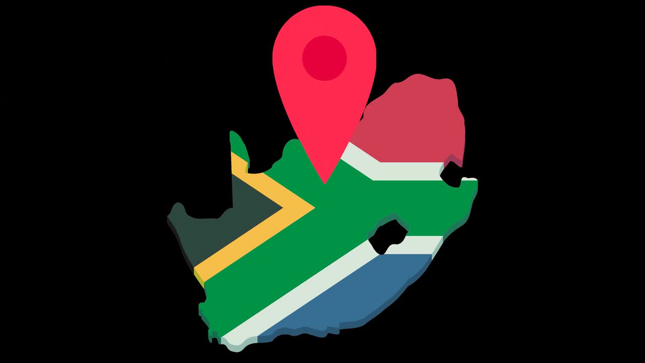 南非的位置，alpha通道(平面设计中的环路)视频素材