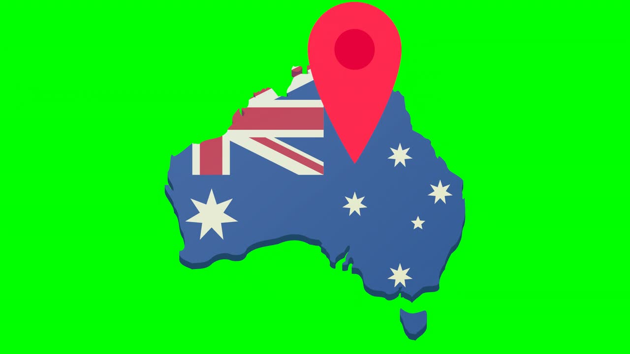 位于澳大利亚，绿色背景(圆形平面设计)视频下载