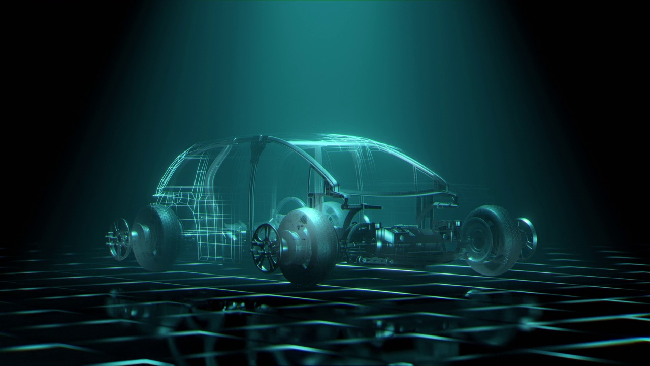 现代3D可视化的未来电动汽车视频素材