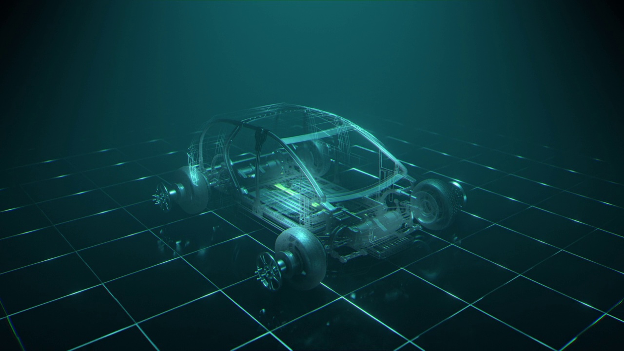 概念电动汽车的计算机可视化视频下载