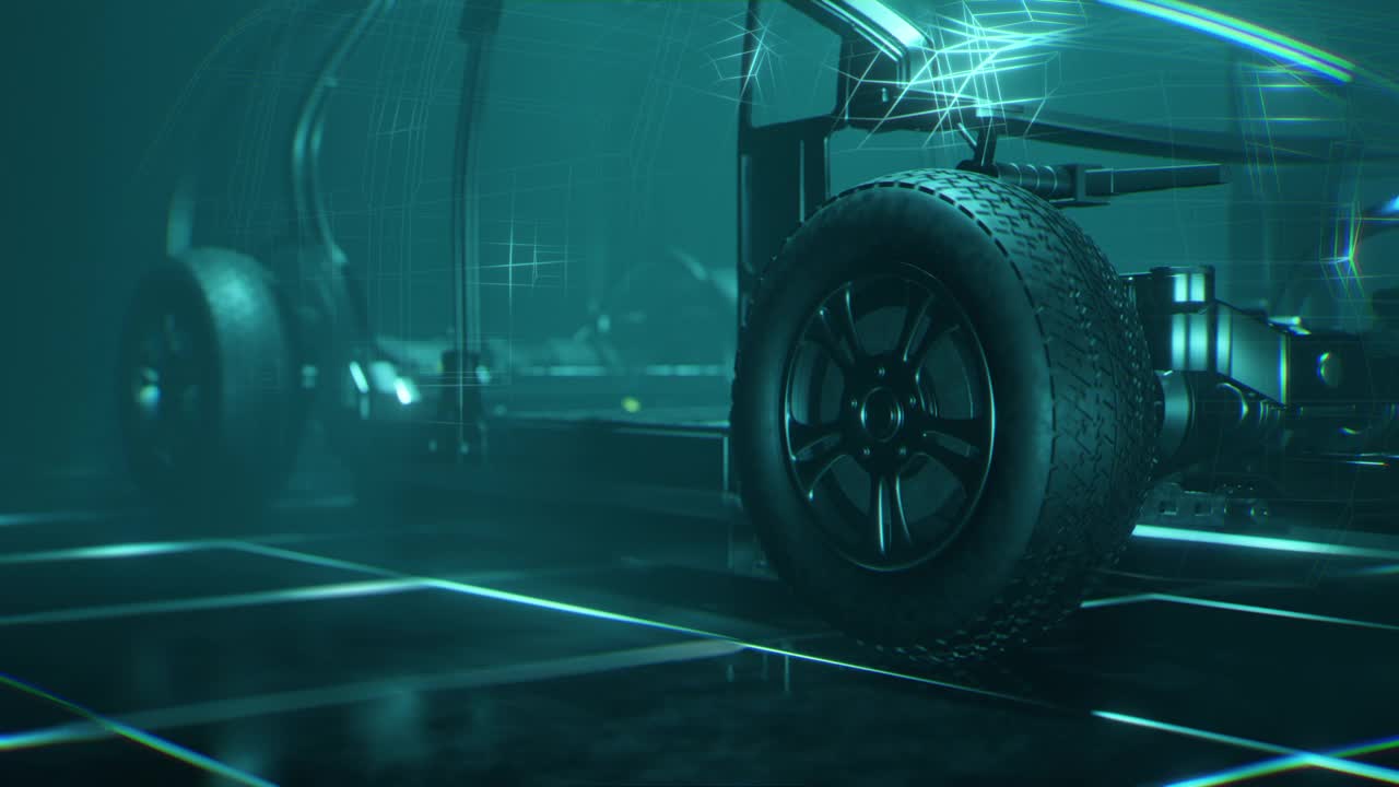 概念电动汽车的轮子视频素材