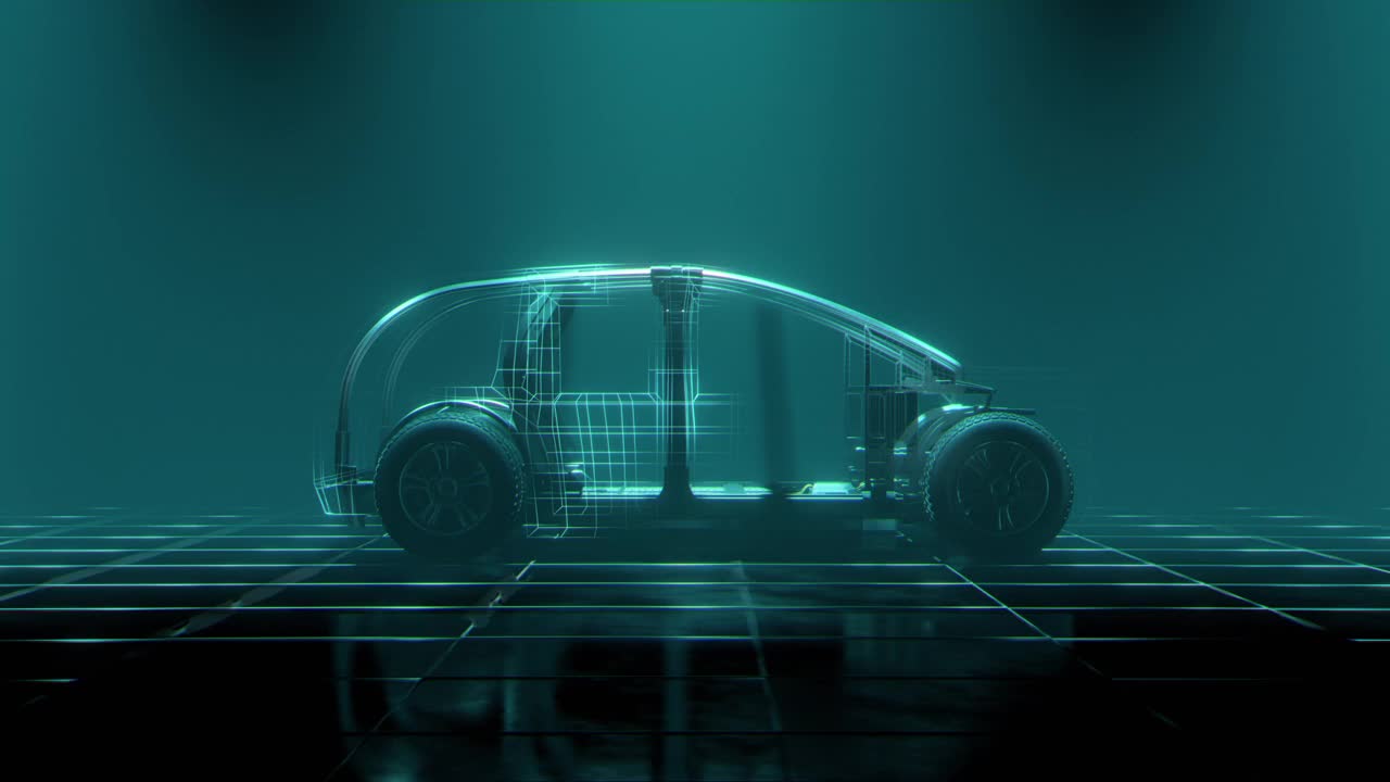 现代3D可视化的未来电动汽车视频素材