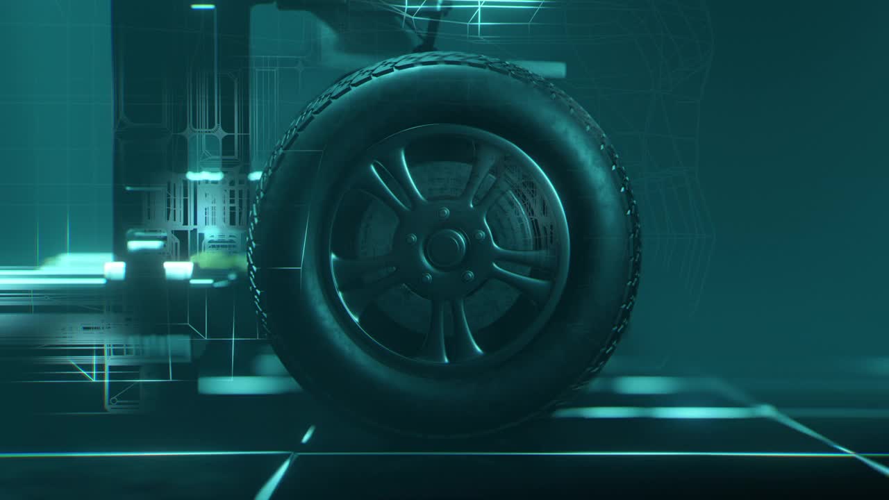 概念电动汽车的轮子视频素材