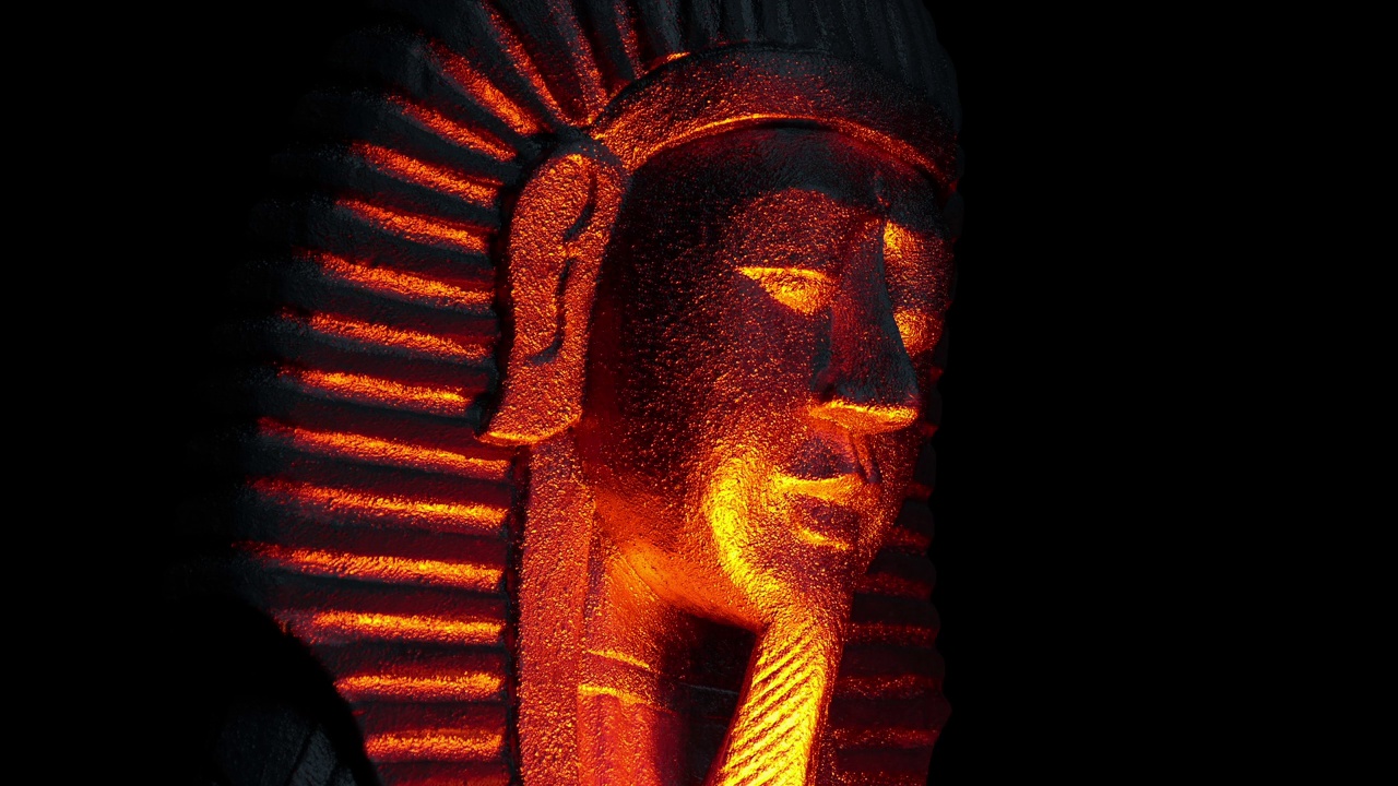 埃及法老的金像被火点燃视频素材