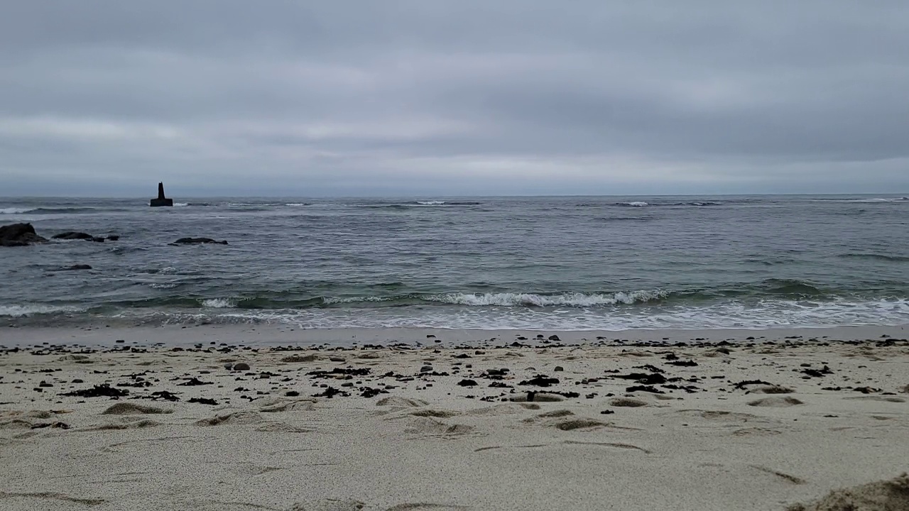 苔藓海滩波浪超延时视频素材