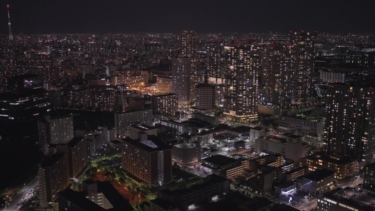 东京夜景天线，东京，日本视频下载