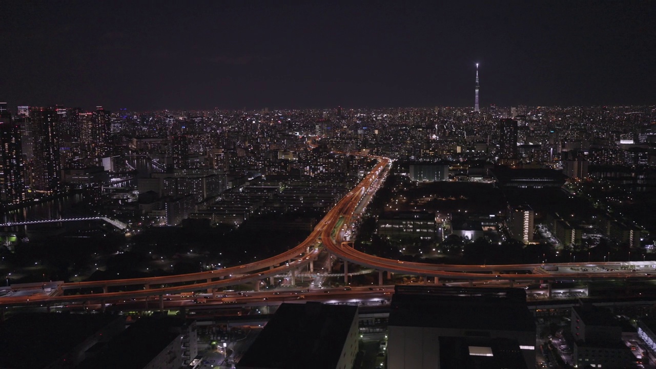 东京夜景天线，东京，日本视频下载
