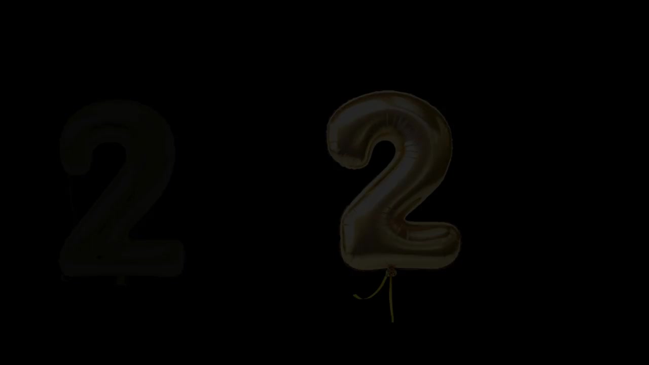 金色气球编号2023 - 2024 -2025，黑色背景，动画，运动循环，视频片段，运动图形。视频下载