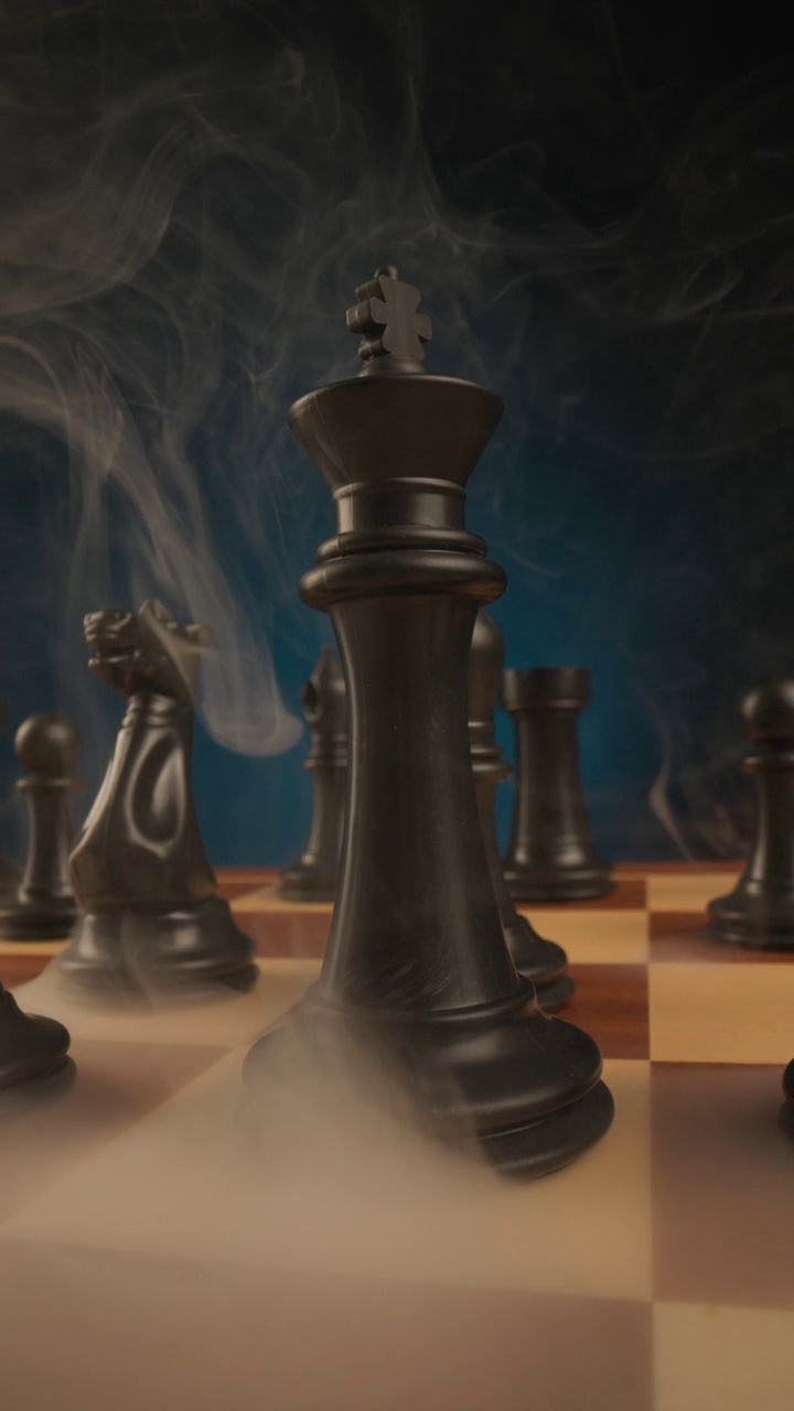 项目视频揭示了主要的棋子，黑王，领袖棋盘之间的战斗棋子和烟雾视频下载
