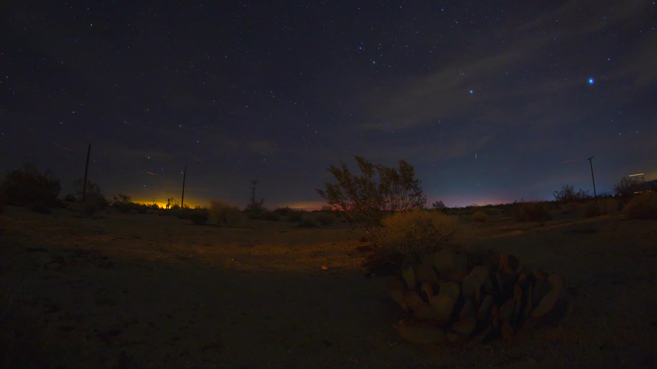 沙漠月亮仙人掌夜星延时4k视频下载