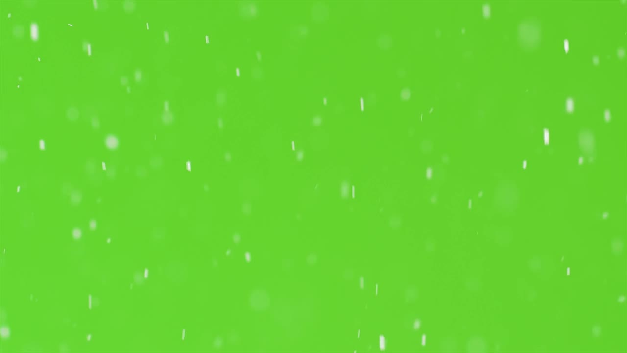 雪覆盖绿屏背景，冬天下雪自然4k视频下载