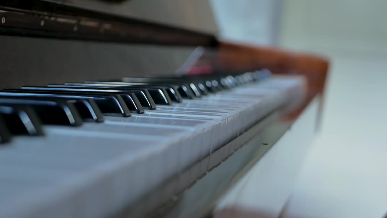 迷人的孩子热心地学习钢琴课视频下载