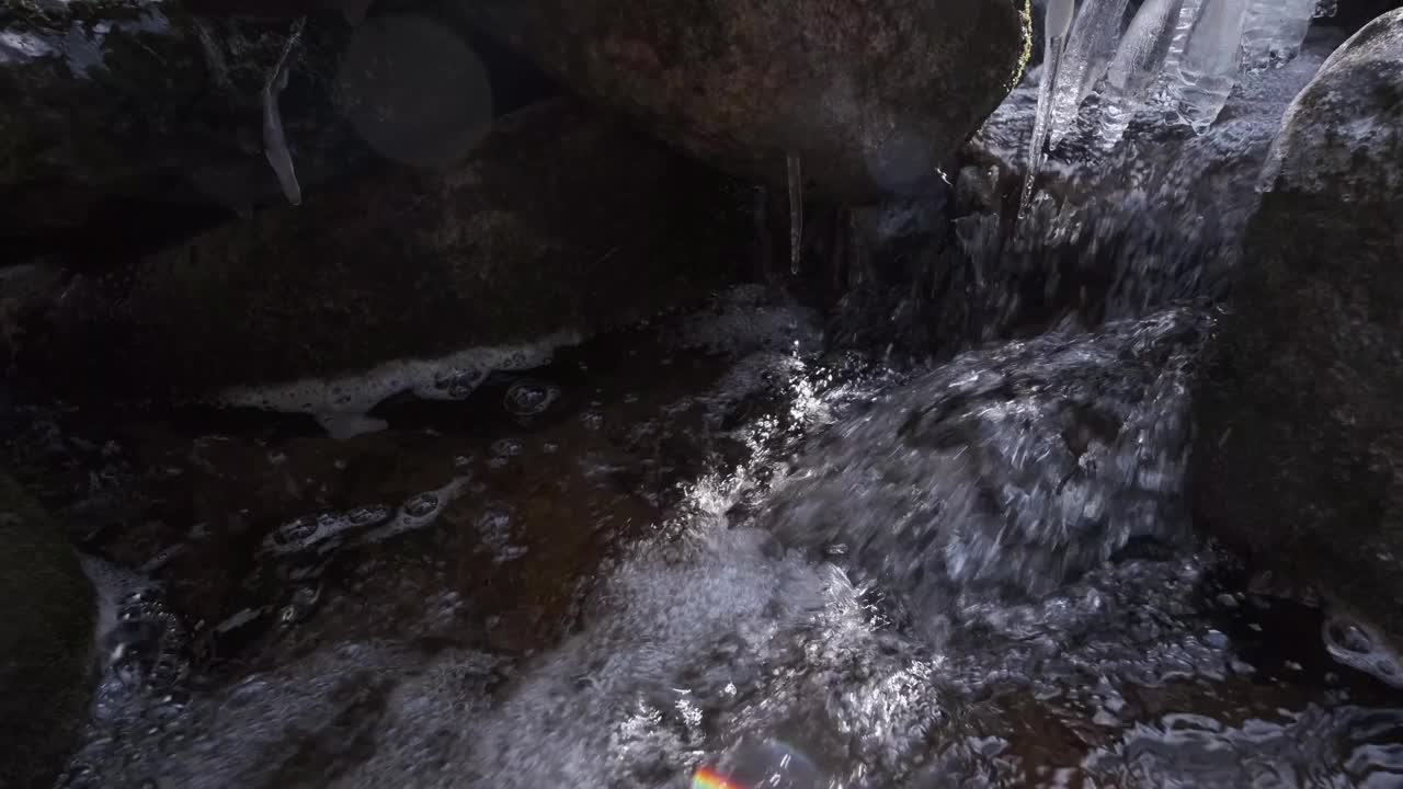 小溪里的冰柱视频下载