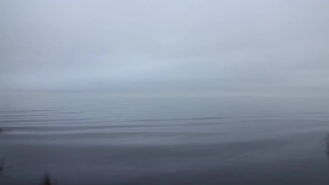 清晨，浓雾已经落在海面上视频下载