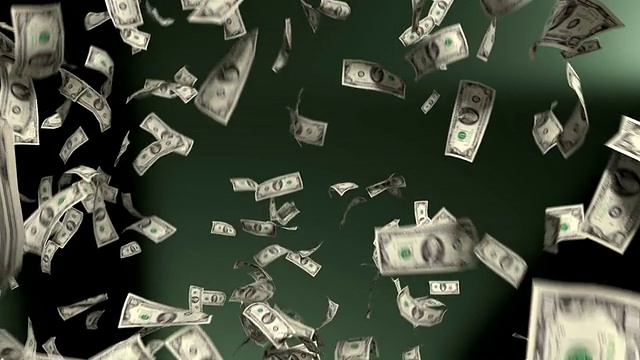 货币贬值美元金融胜利美元税收绿色背景视频素材
