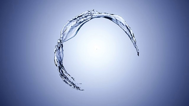 水在淺藍色背景上形成一個圓圈視頻素材