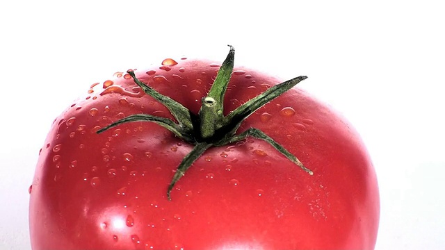 特写的成熟番茄对白环-高清视频下载