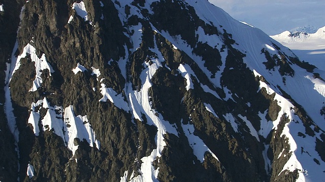 空中拍摄的雪山，阿拉斯加视频素材