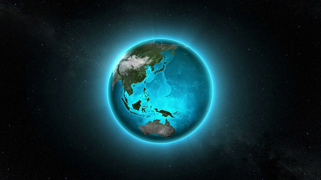 Hiperrealistic地球旋转。Loopable。青色。视频下载