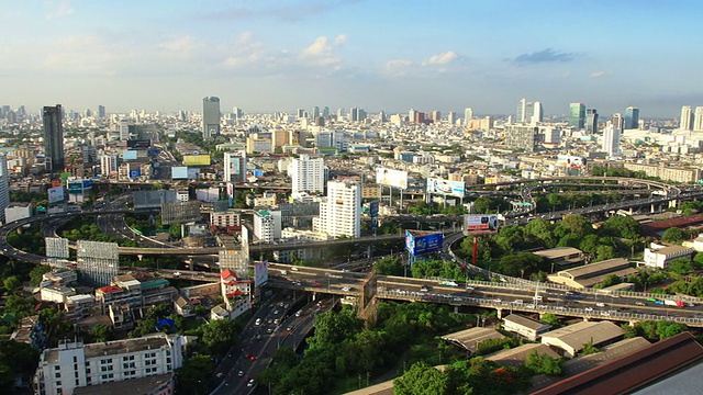 现代城市城市与高速公路交通，曼谷，泰国视频素材