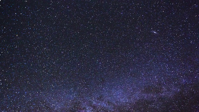 晚上的银河系。一度的英仙座流星雨视频素材