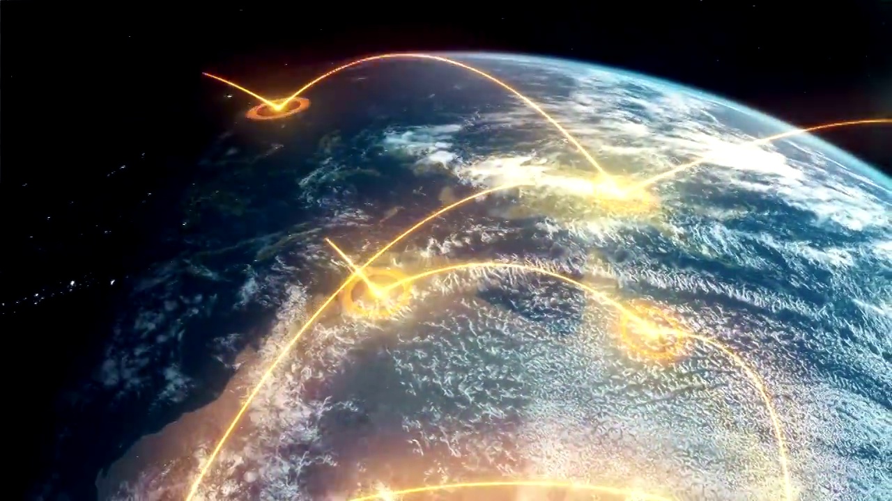 全球網絡-橙色視頻素材