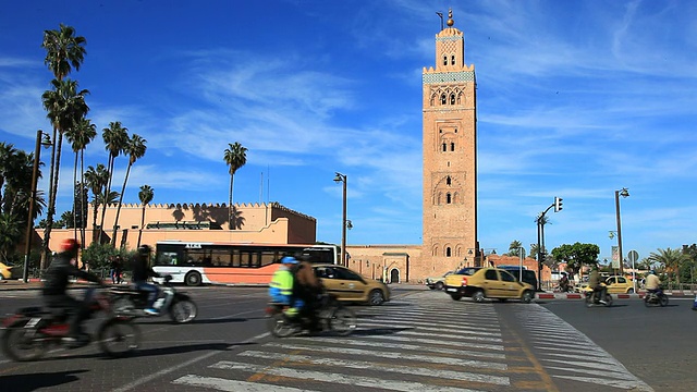 摩洛哥马拉喀什的库图比亚清真寺视频素材