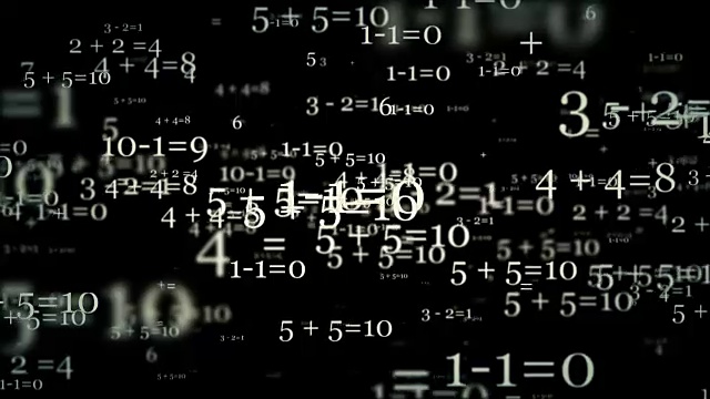 概念与数学数字在白色的黑色视频下载