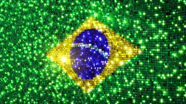 巴西的国旗。亮片。Loopable。视频下载