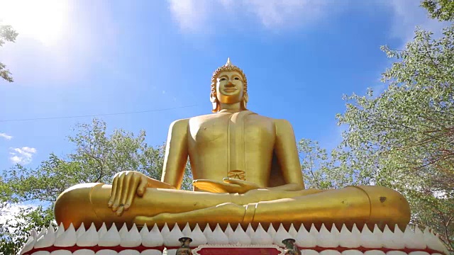 泰国公共寺庙里的佛像，时光流逝视频素材